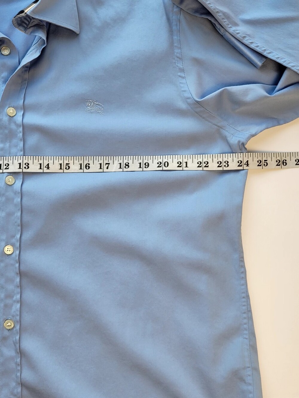 Burberry Burberry Brit Nova Check Button Up Shirt Men’s XXL Fits XL Light Blue - Picture 8 of 14